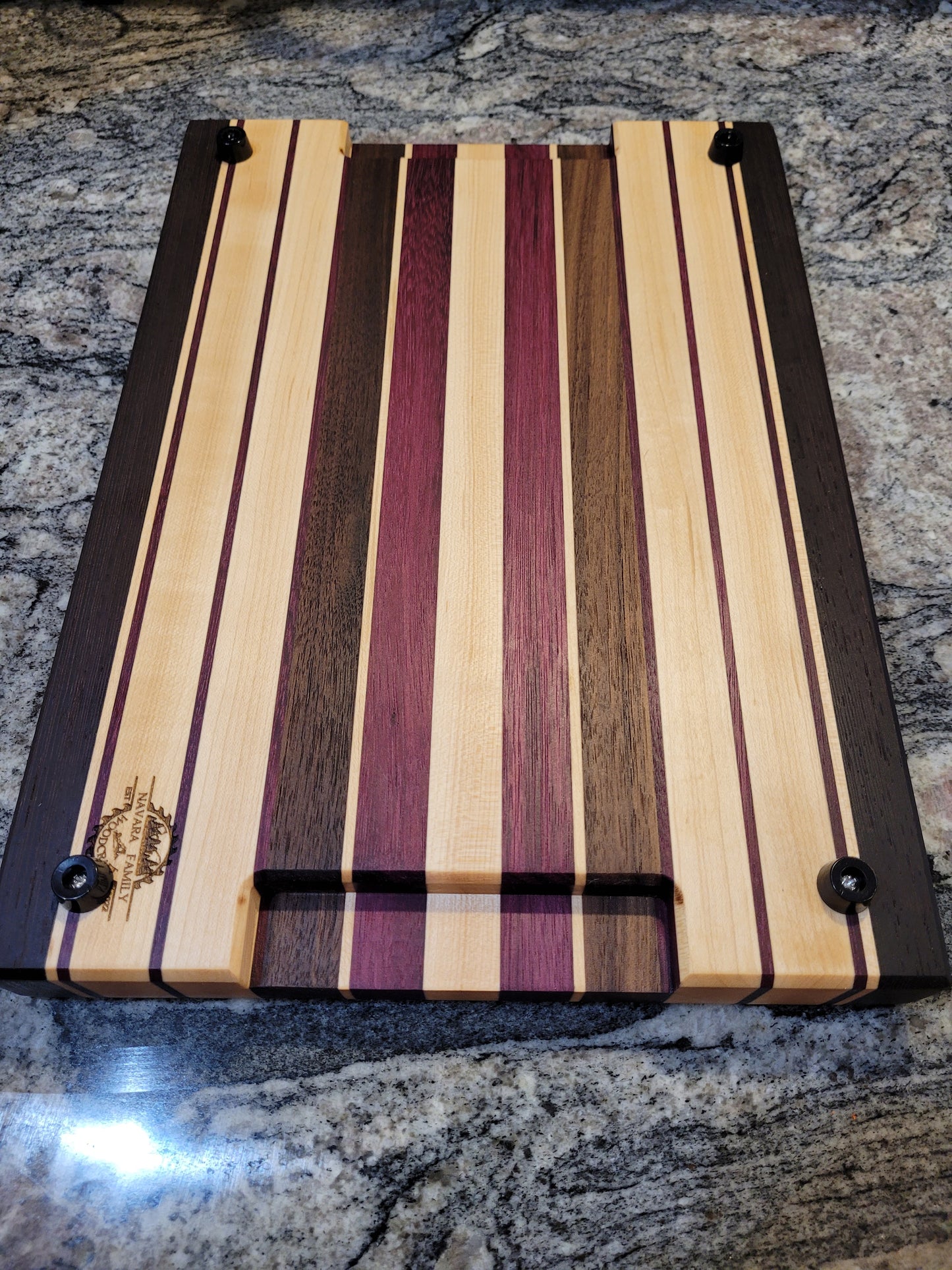 Purple Heart/Wenge/Maple Medium Cutting Board